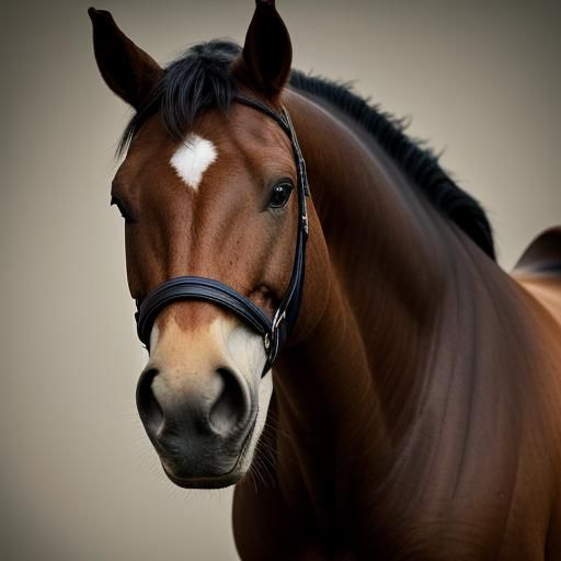 A Majestic Brown Horse in Studio Portrait