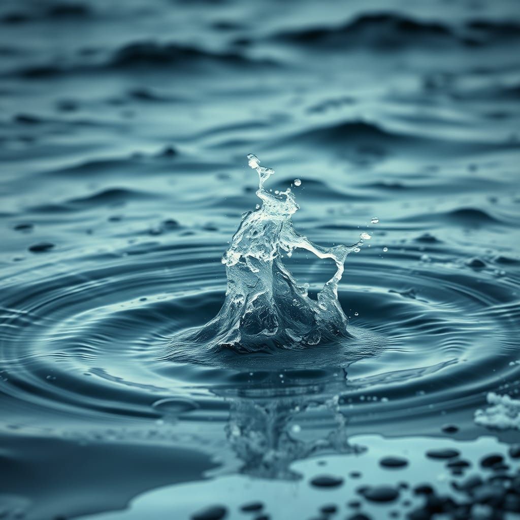 Realistic Ocean Splash in Hyperrealistic Detail