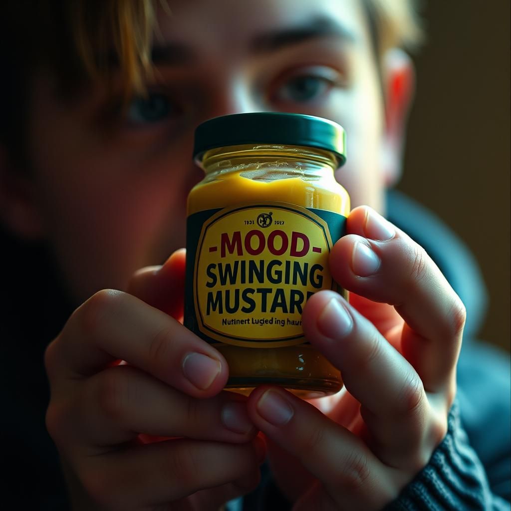 Mood-Swinging Mustard: Humorous Film Still