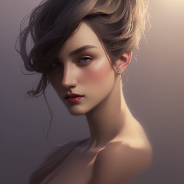 Elegant Lady Portrait in Hyperdetailed Digital Art