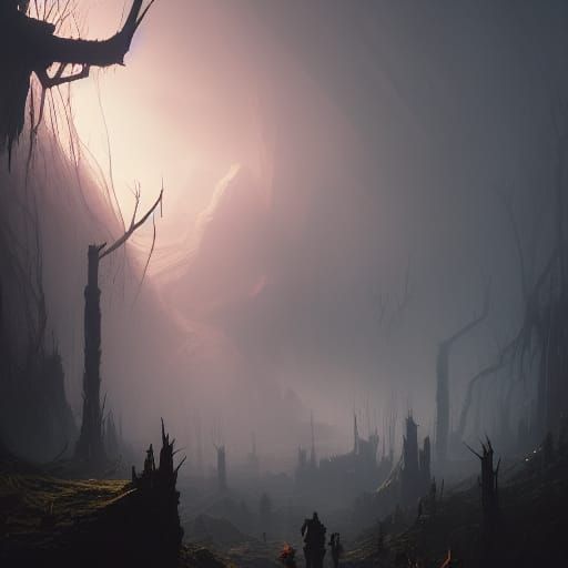 Dark Fantasy Blight Concept Art in 8K