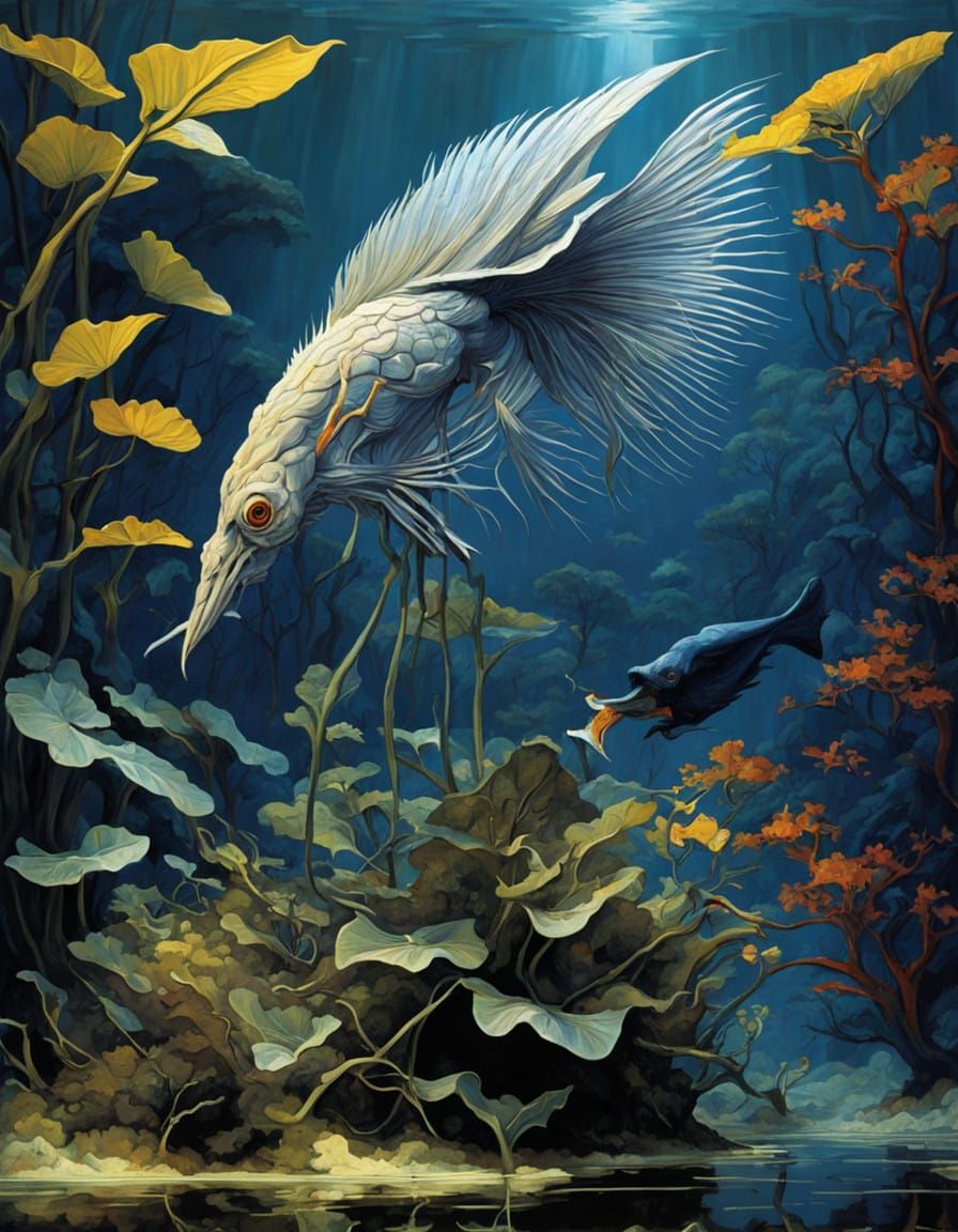 Ethereal Mangrove Landscape with Brolga