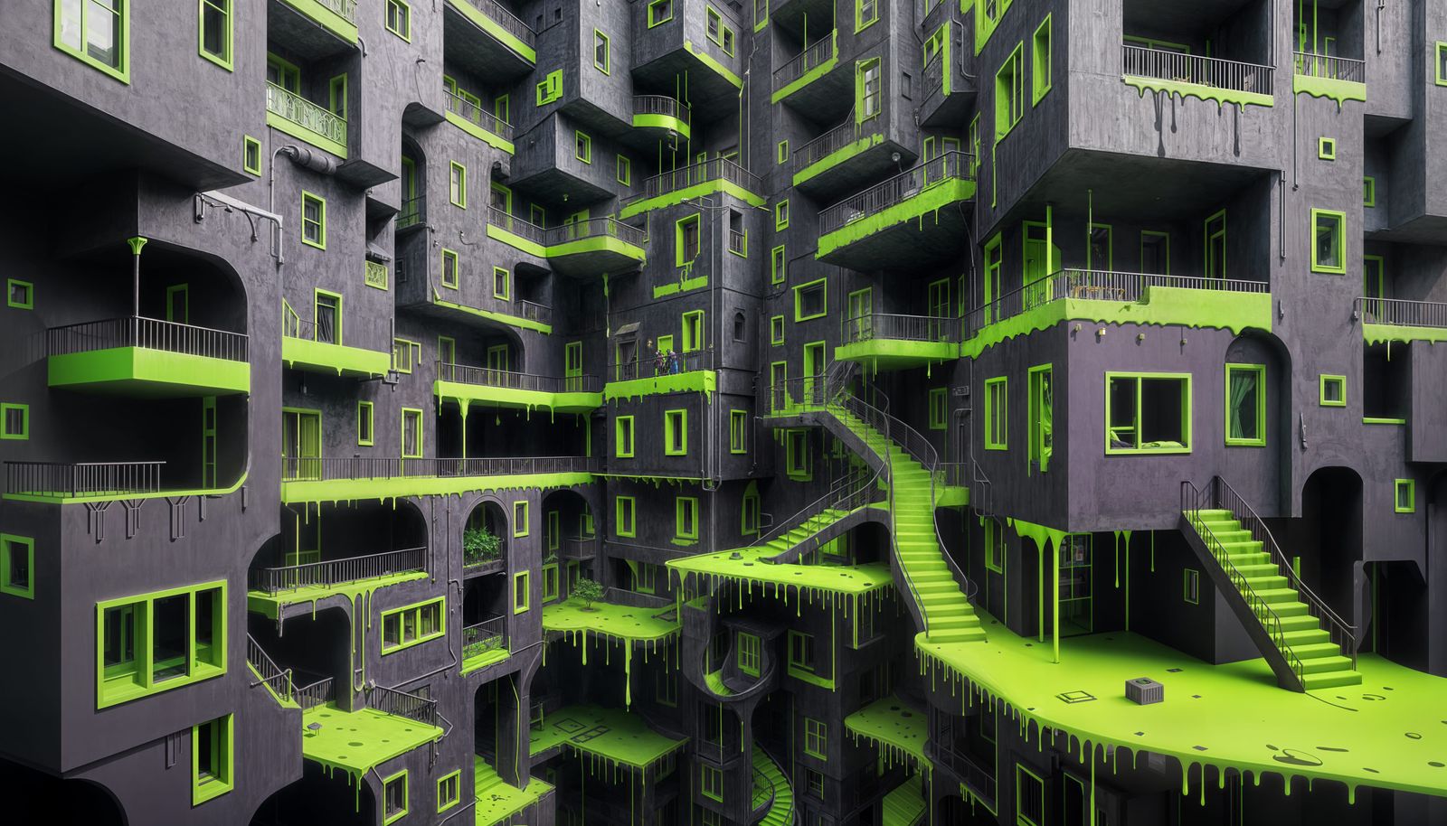 Impossible Apartments in Dark Dichromatic Style