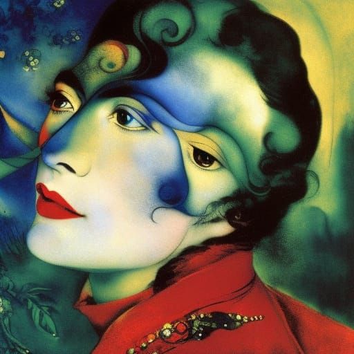 Surreal Vampire Portrait in Expressionist Style