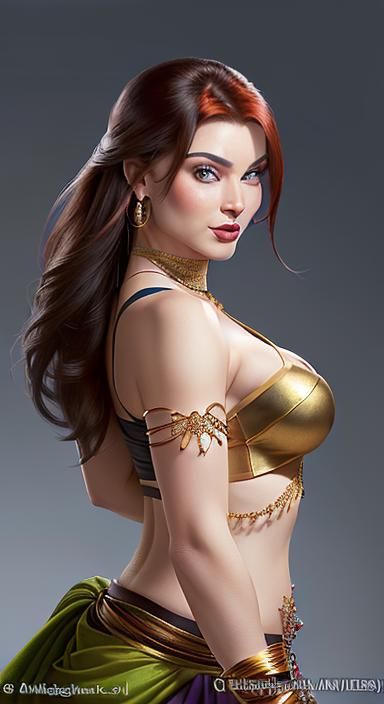 Kim Possible as a Genie, 3D Digital Art