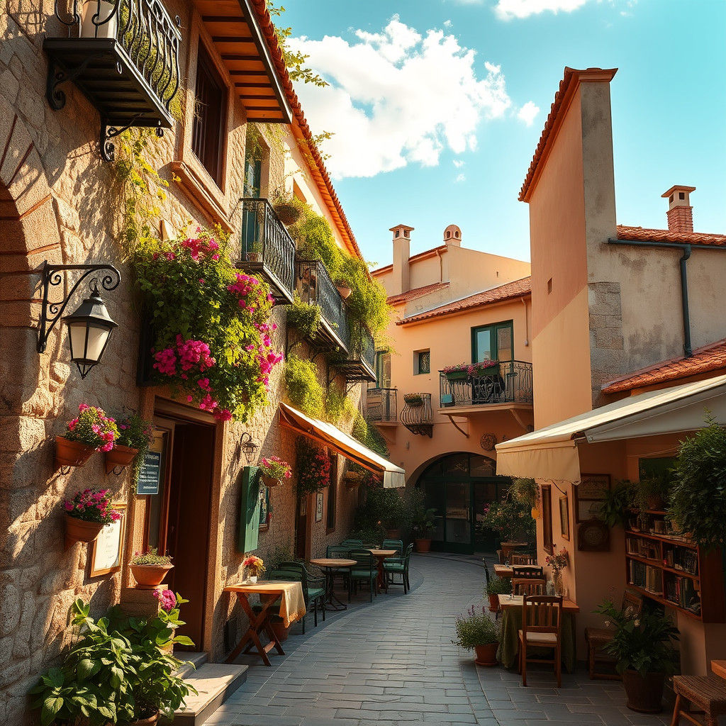 Charming Cafe in Nafplio: A 3D Matte Painting