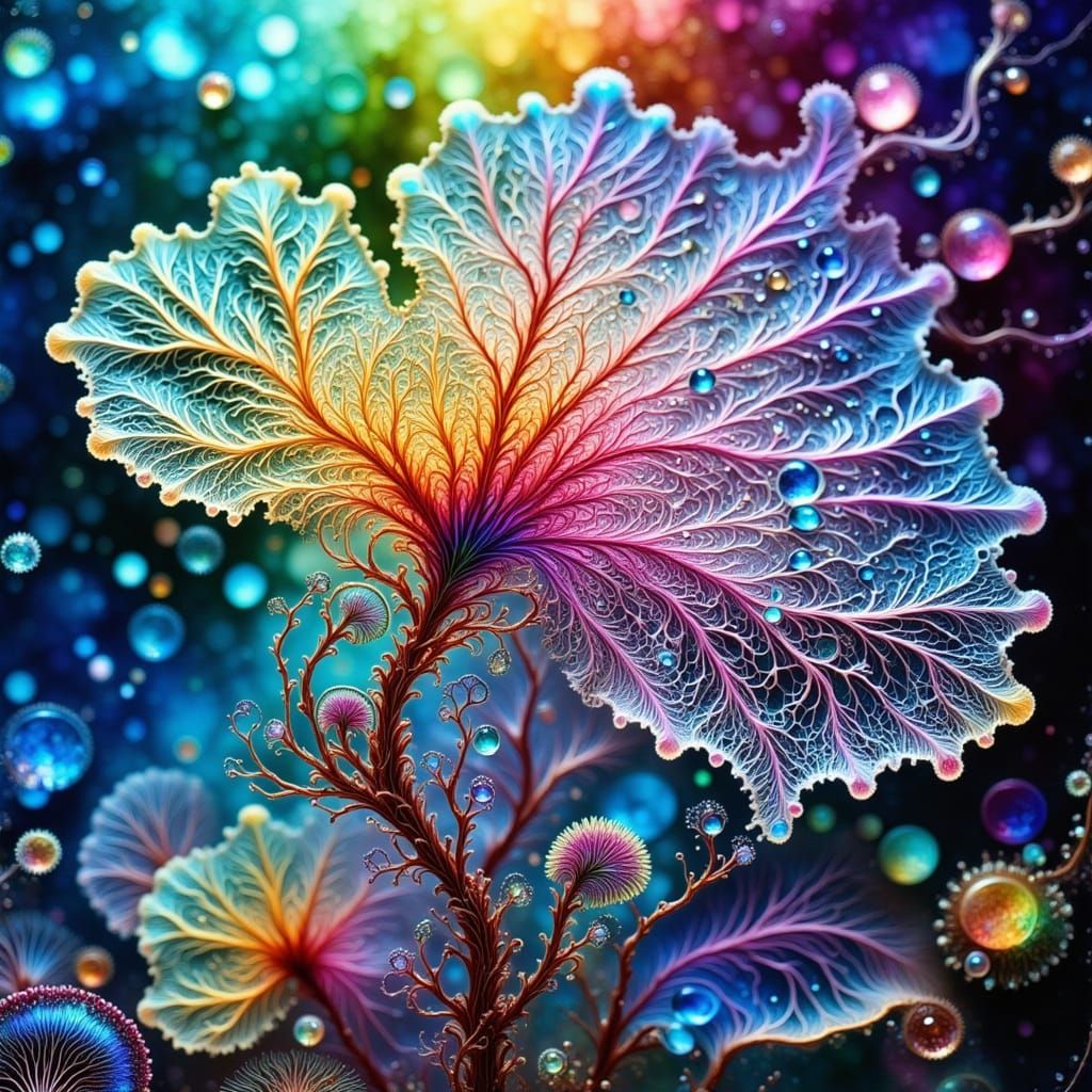 Ethereal Flower Hybrid in Iridescent Dreamlike Realm