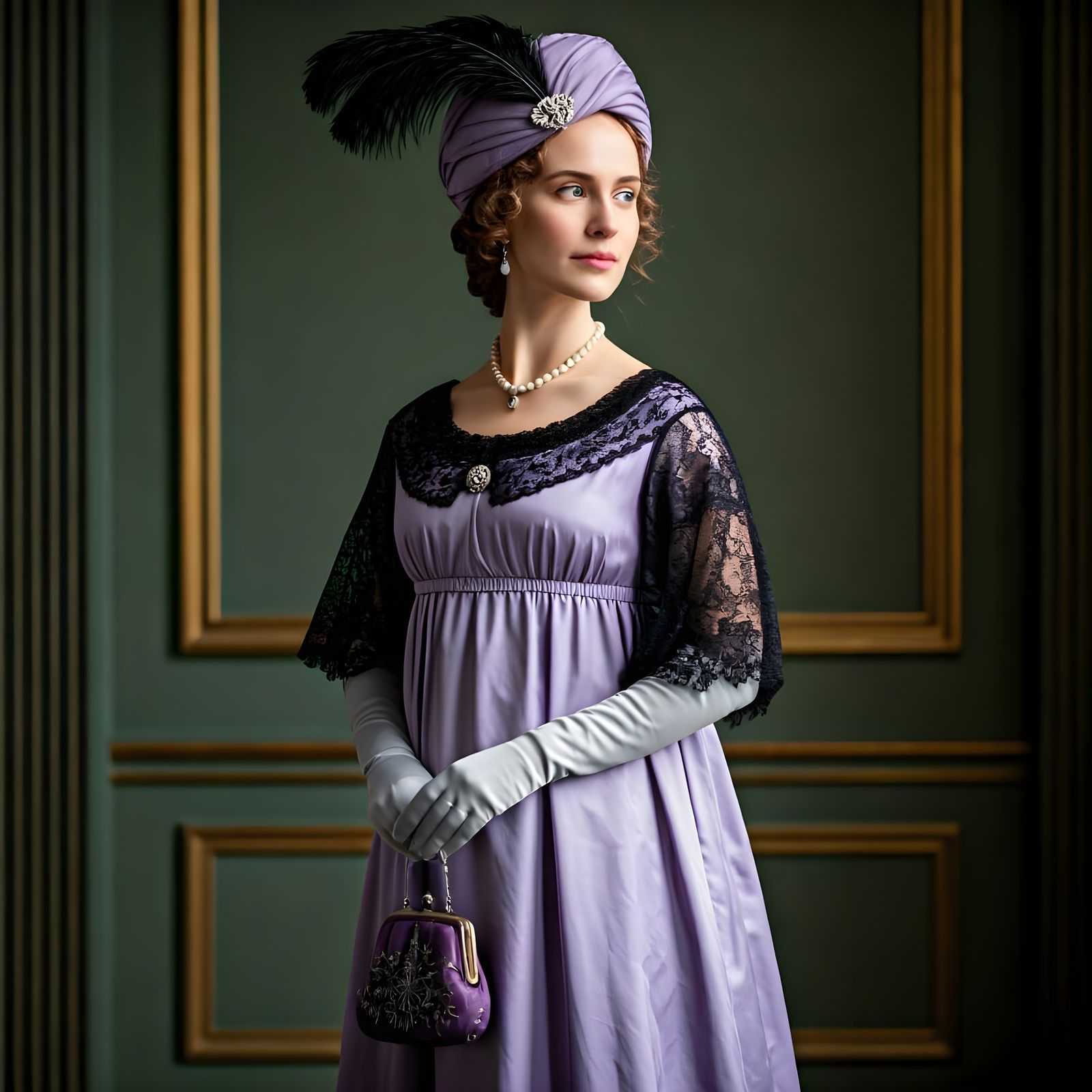 1820s Aristocratic Lady at Royal Academy Exhibition