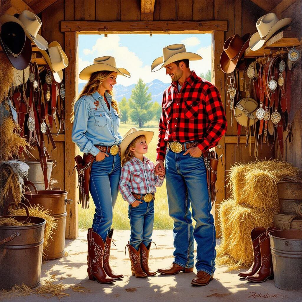 Western Store Scene in Photorealistic Style