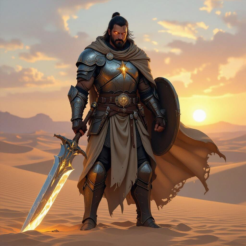 Paladin Doom Duskblade in Desert Sunset