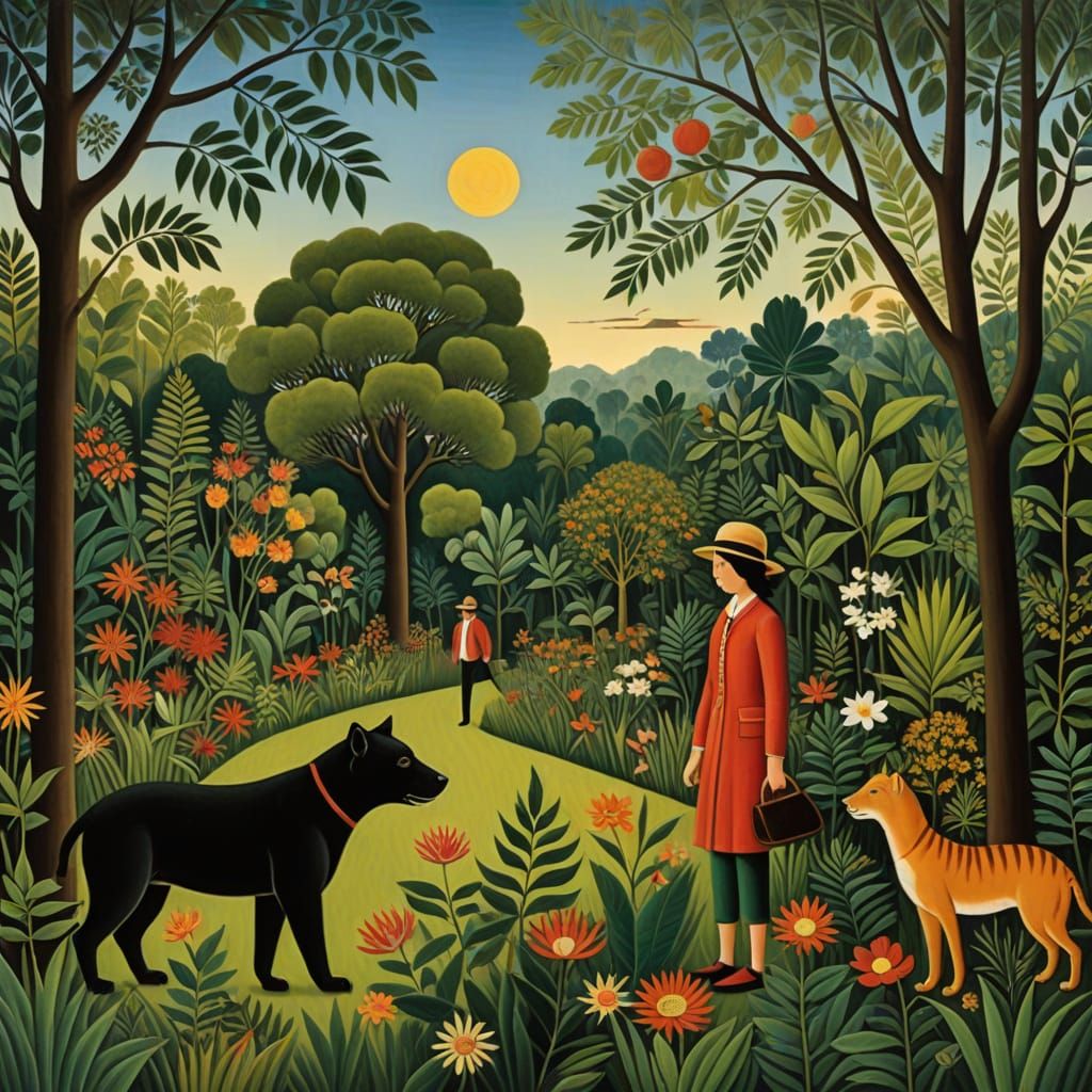 Vibrant Scene in a Naive Art Style