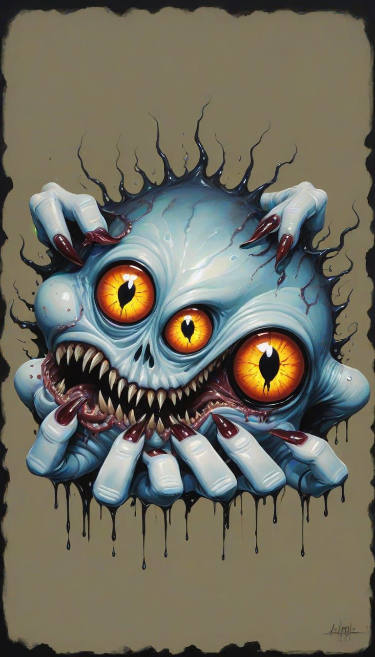 Cosmic Entity Rules Universe in Dark Fantasy Oil Painting