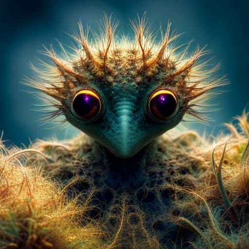 Fungal Galaxy Creature in Fractal Macro Photography