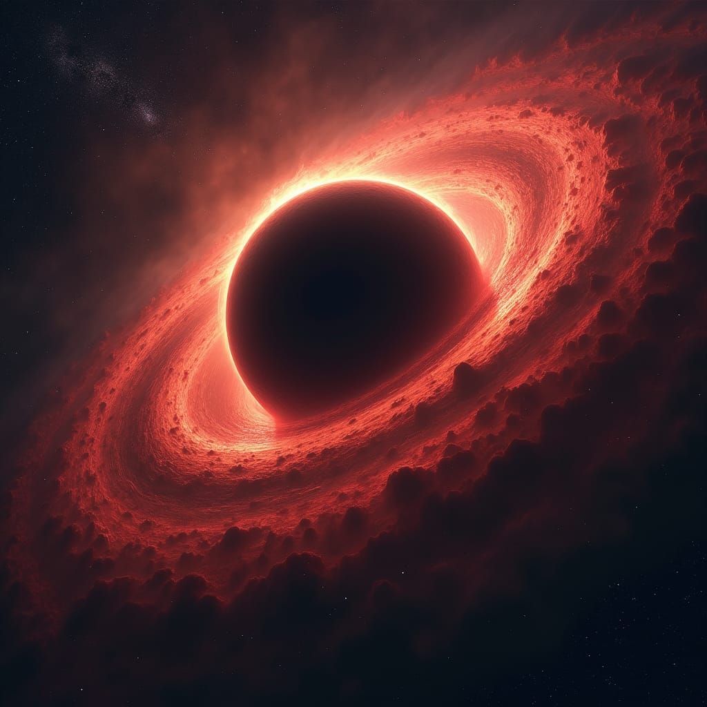 Black Hole Consumes Red Dwarf Star in Cosmic Art