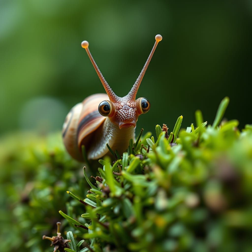 Curious Snail's Surreal Discovery Over the Hedge
