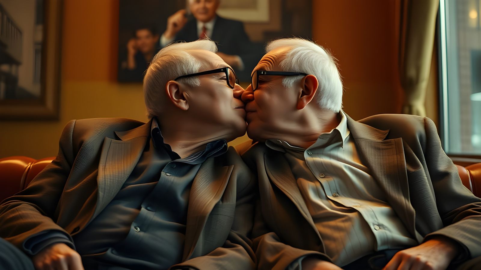 Romantic Moment Between Two Distinguished Gentlemen