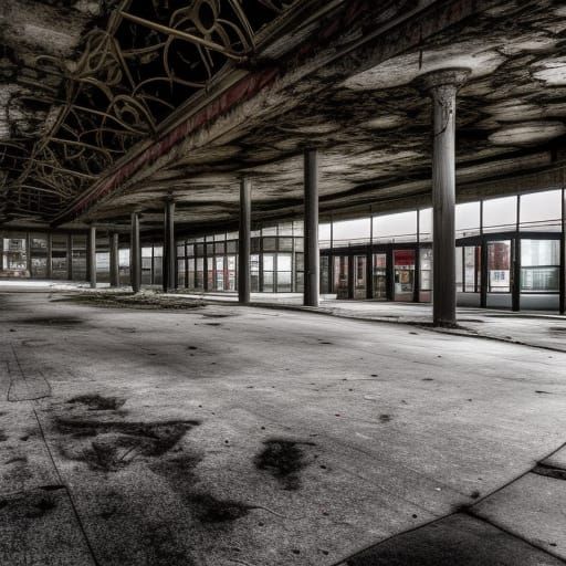 Creepy Decaying Mall: Professional Photography
