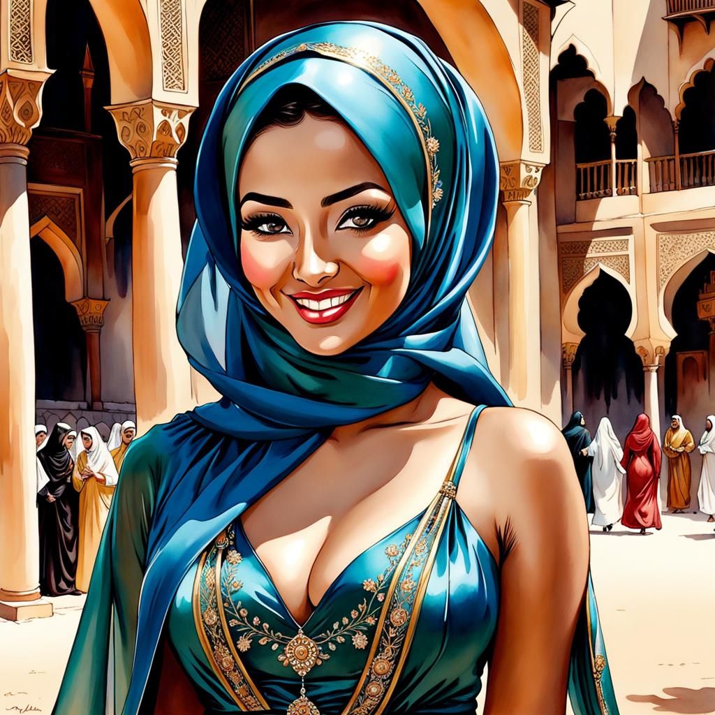 Cute hijabi Arabian