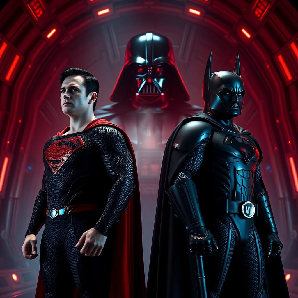 Superman and Batman Faceoff in the Death Star
