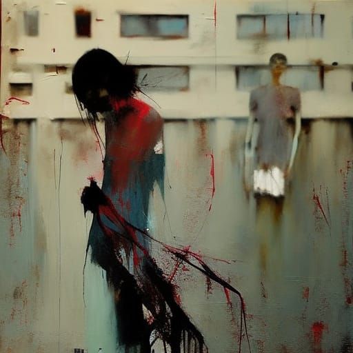 Expressive Portrait of a Woman in Distress