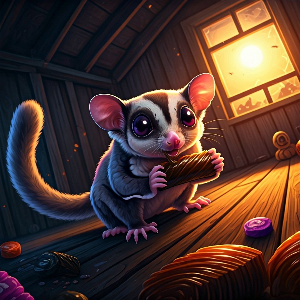 Sugar Glider Halloween Night in Haunted Shed