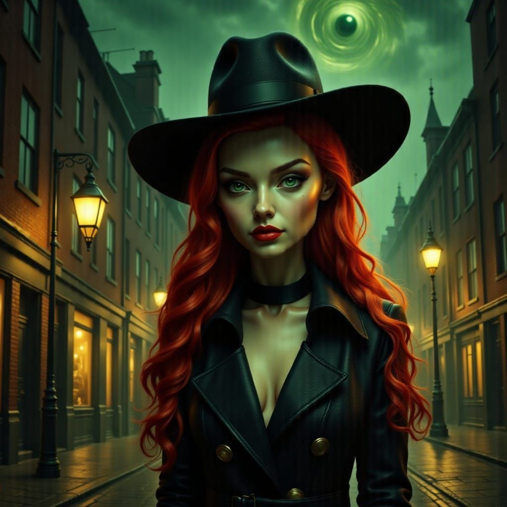 Anthropomorphic Egg Character in Neo-Noir Style