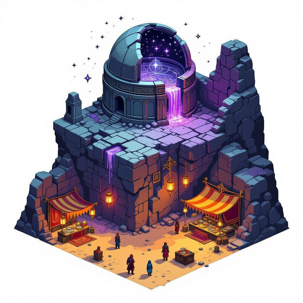 Isometric Pixel Art: Converging Realms