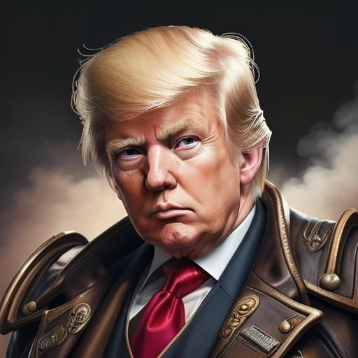 Donald Trump in Steampunk Style: Hyperrealistic Portrait
