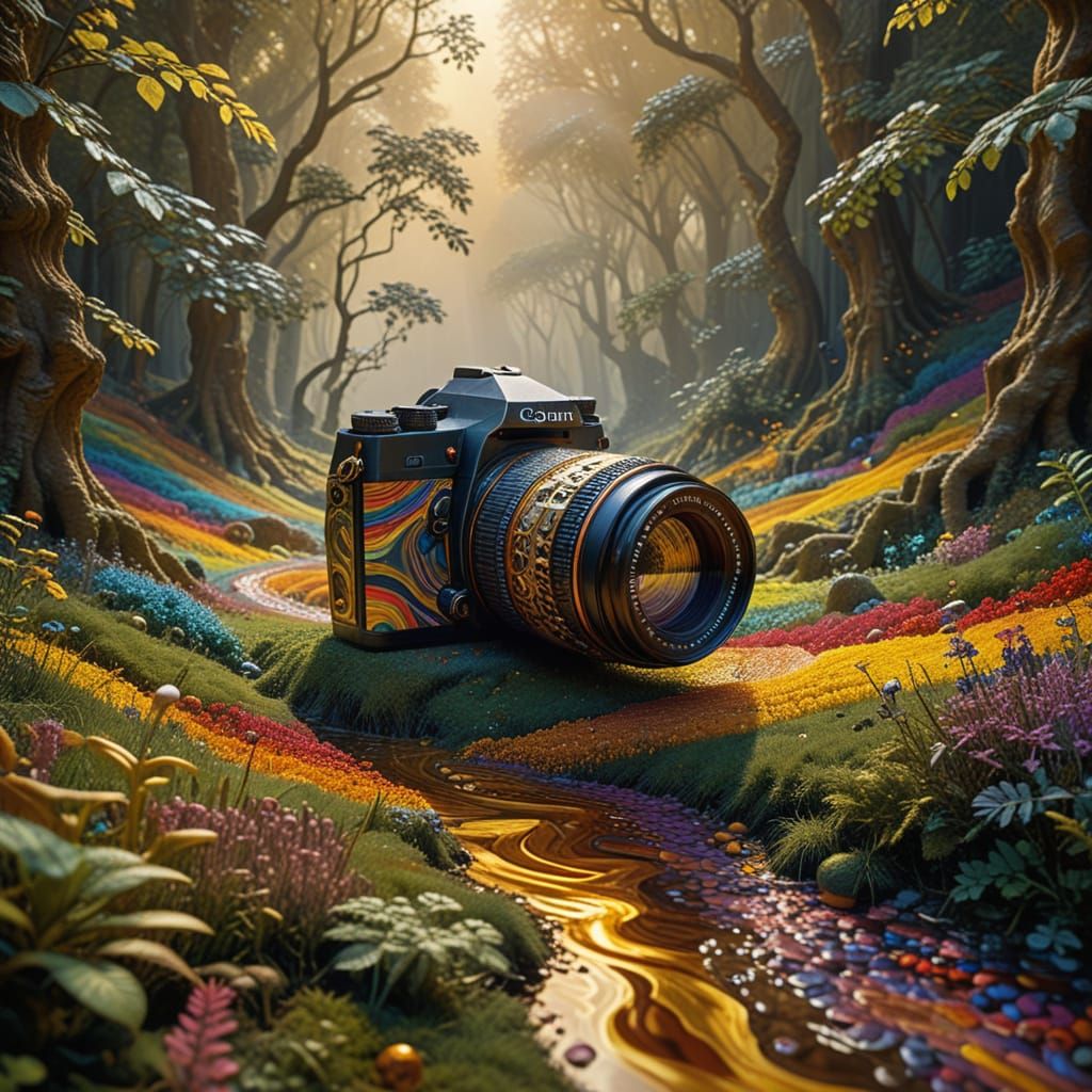 Colossal Camera in Cosmic Landscape, Digital Concept Art