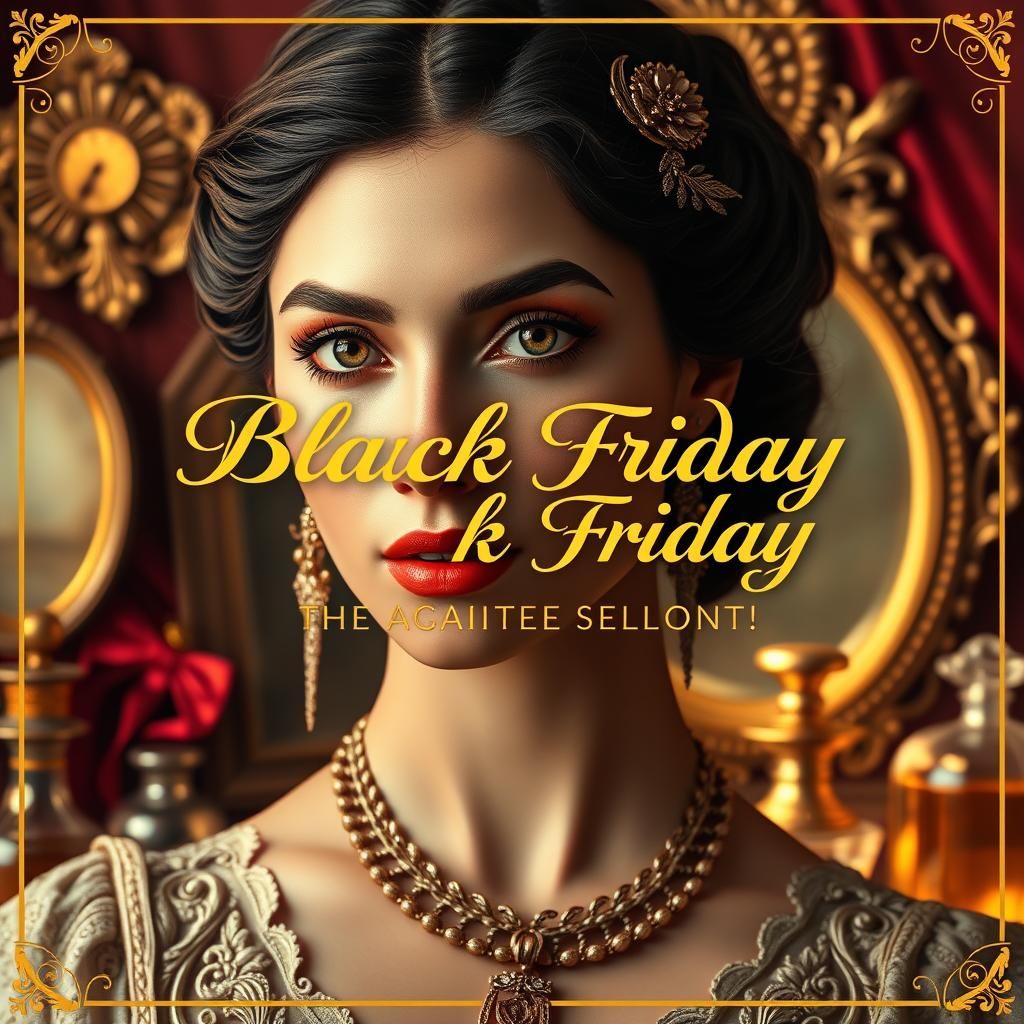 Victorian Woman Advertises Black Friday Beauty Deals