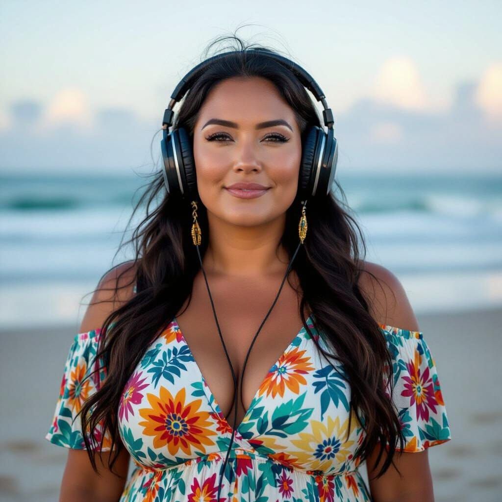 Native American Woman Enjoys Bethany Beach Vacation