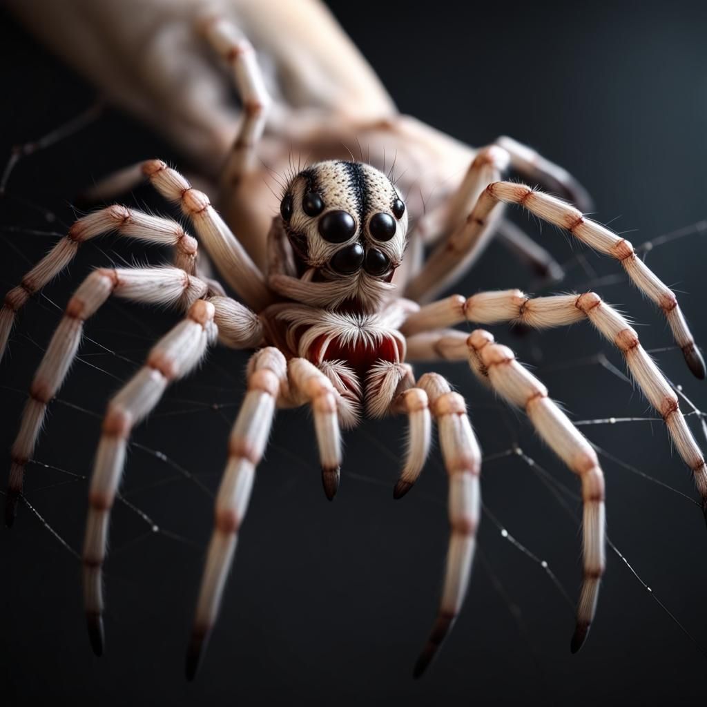 Giant Spider Captures Human Prey in High Detail