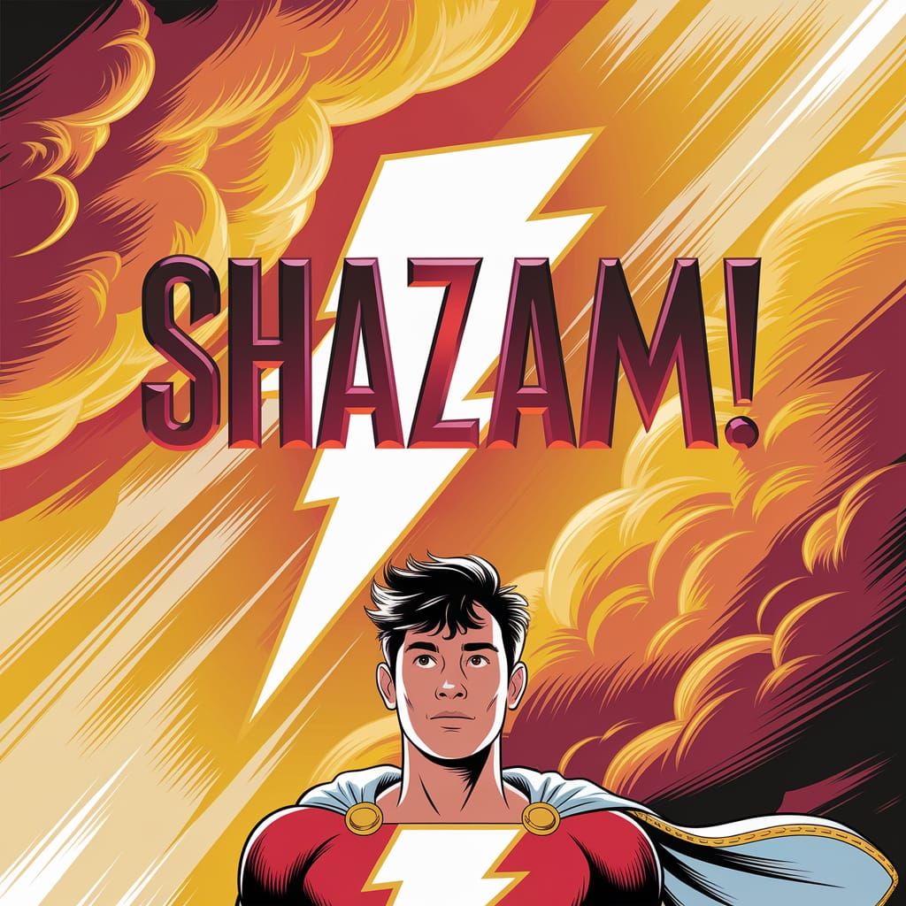 Heroic Moment of Transformation in Vibrant Digital Art