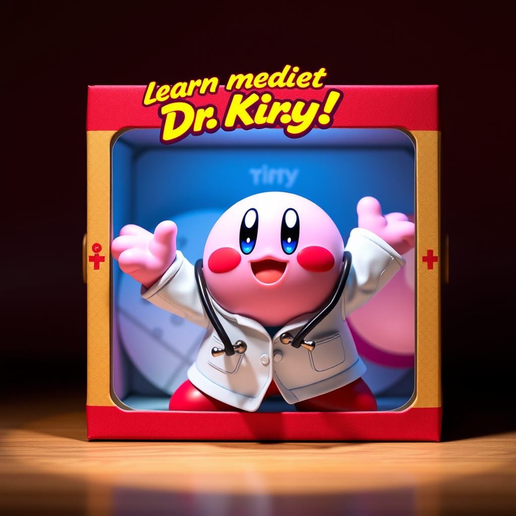Dr. Kirby in Miniature Medical Lab Coat, Heroic Pose