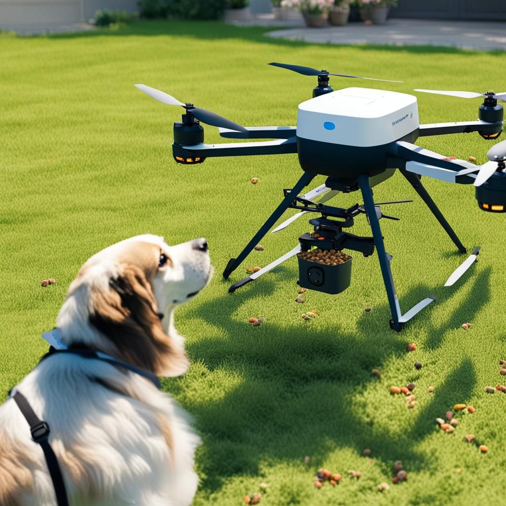Drone Delivers Dog Food to Eager Pet