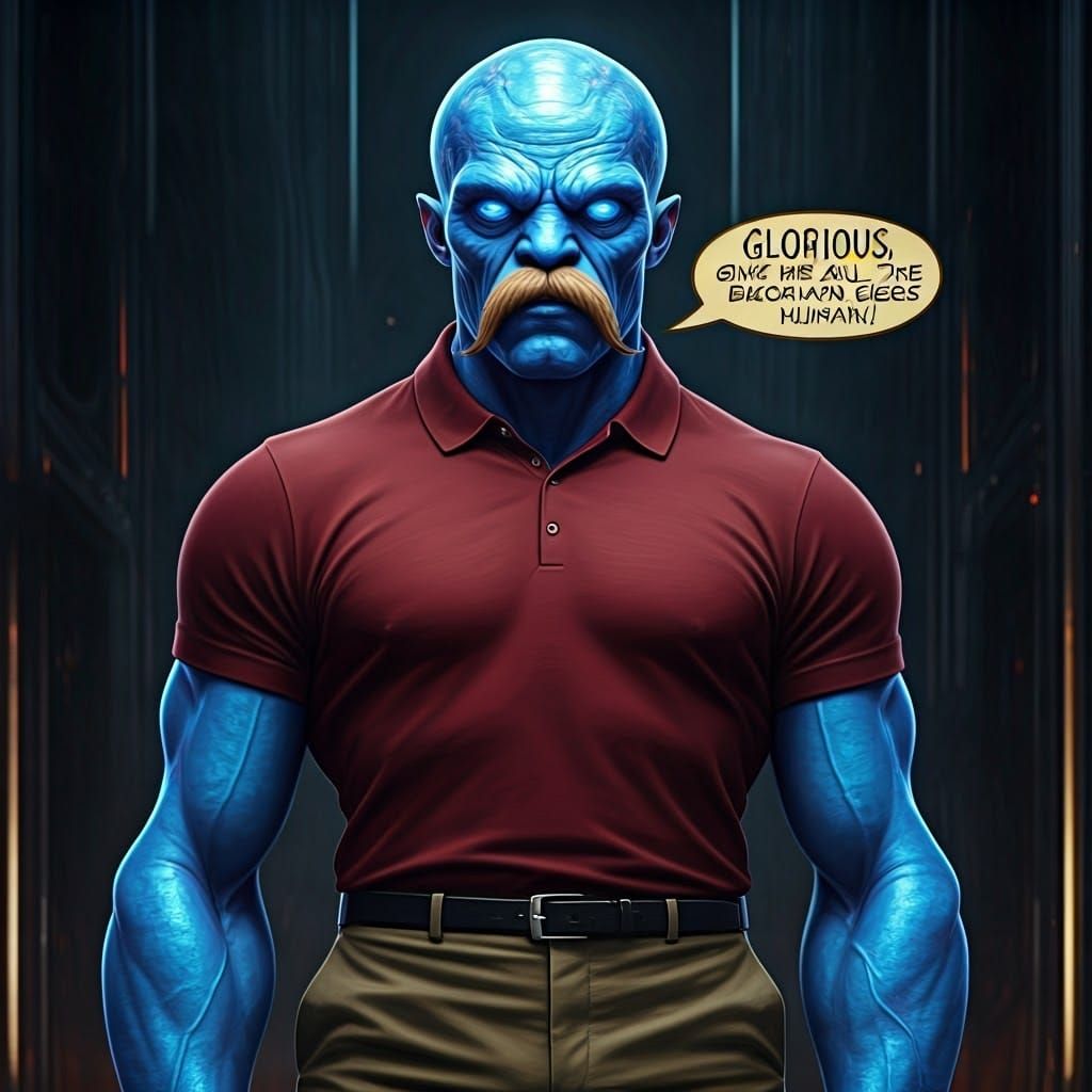 Varvatos Vex: Hulking Alien with Glowing Blue Skin