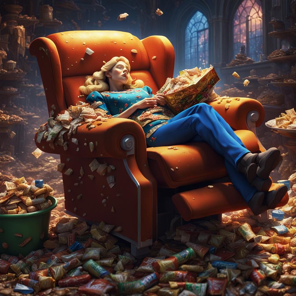Sleeping Beauty Asleep in a Sea of Junk Food