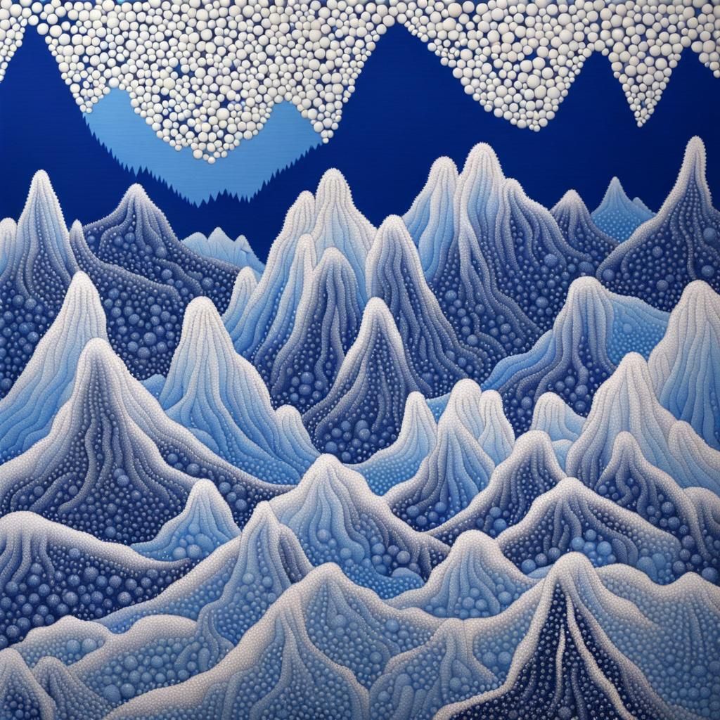 Winter Mountains in Stitched Textile Art