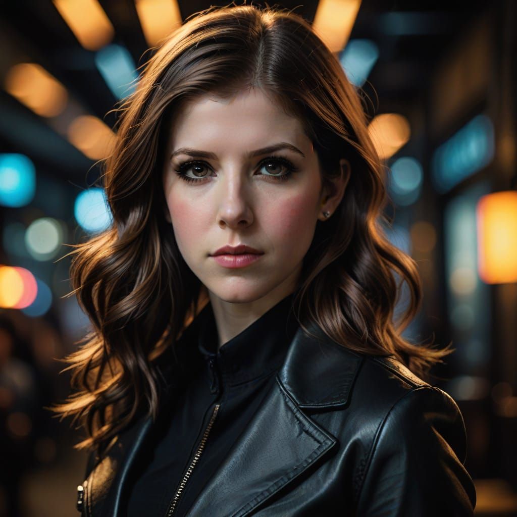 Confident Spy in Black Leather Attire