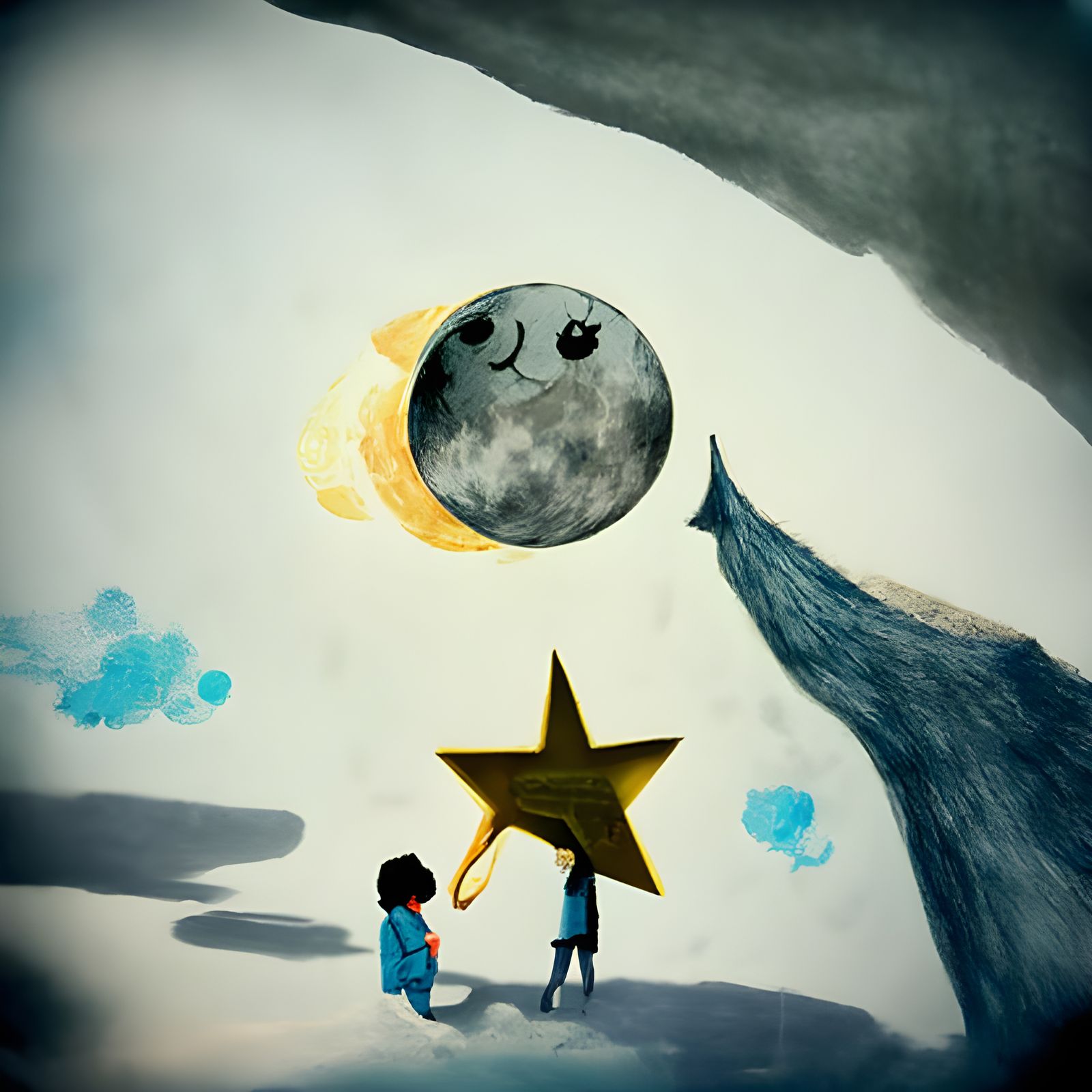 Moon and Star Conversation in Children's Illustration