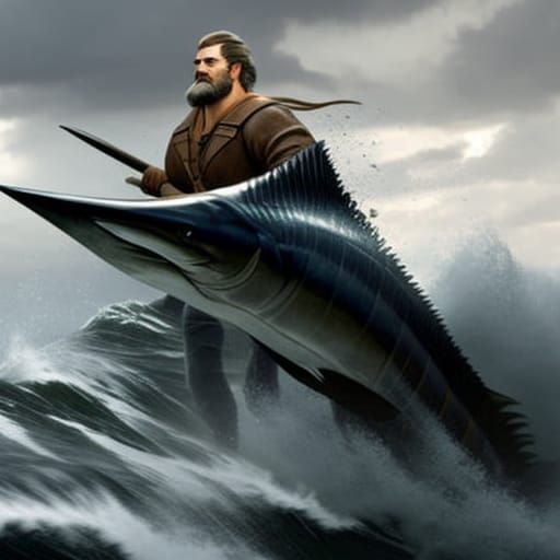 Man Versus Sailfish: Stormy Seas Portrait