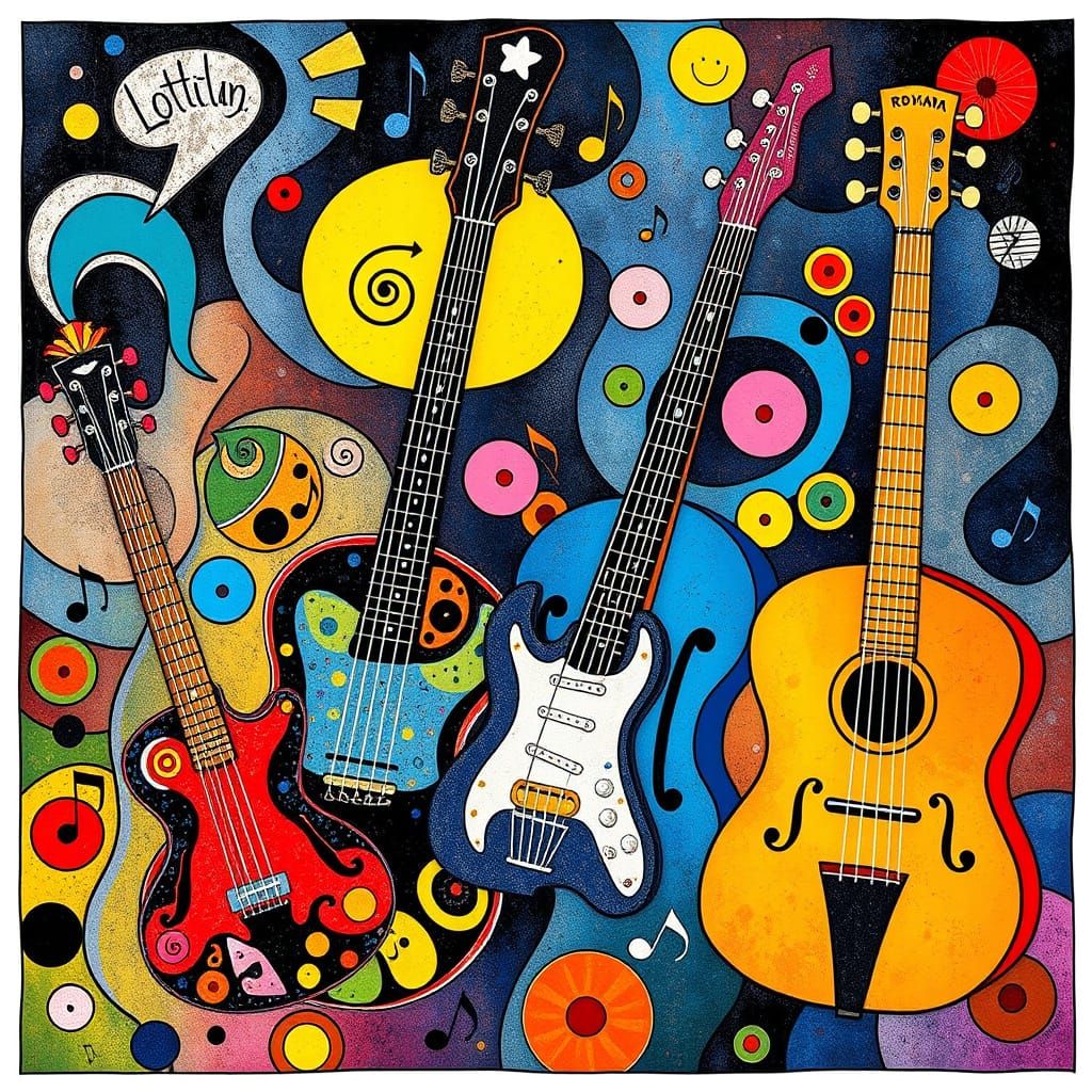 Vibrant Pop Art Instruments in Joyful Musical Harmony