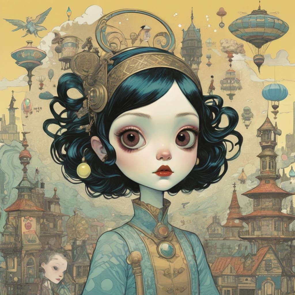 Surreal Portrait in Pop Surrealist Style