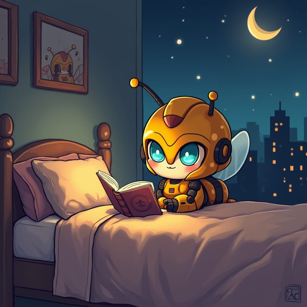 Chibi Bumblebee Bedtime Story: A Sweet Scene