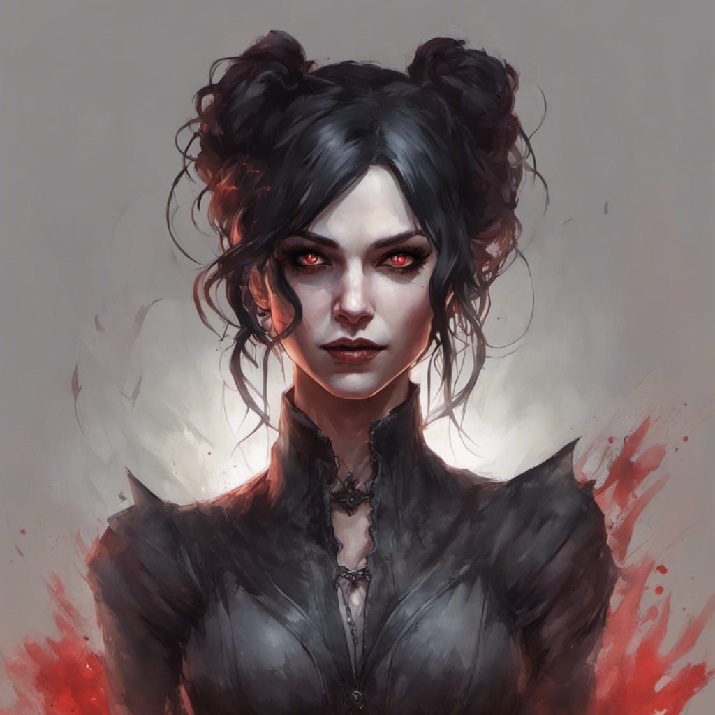 Modern Goth Vampire Portrait in 8K Resolution