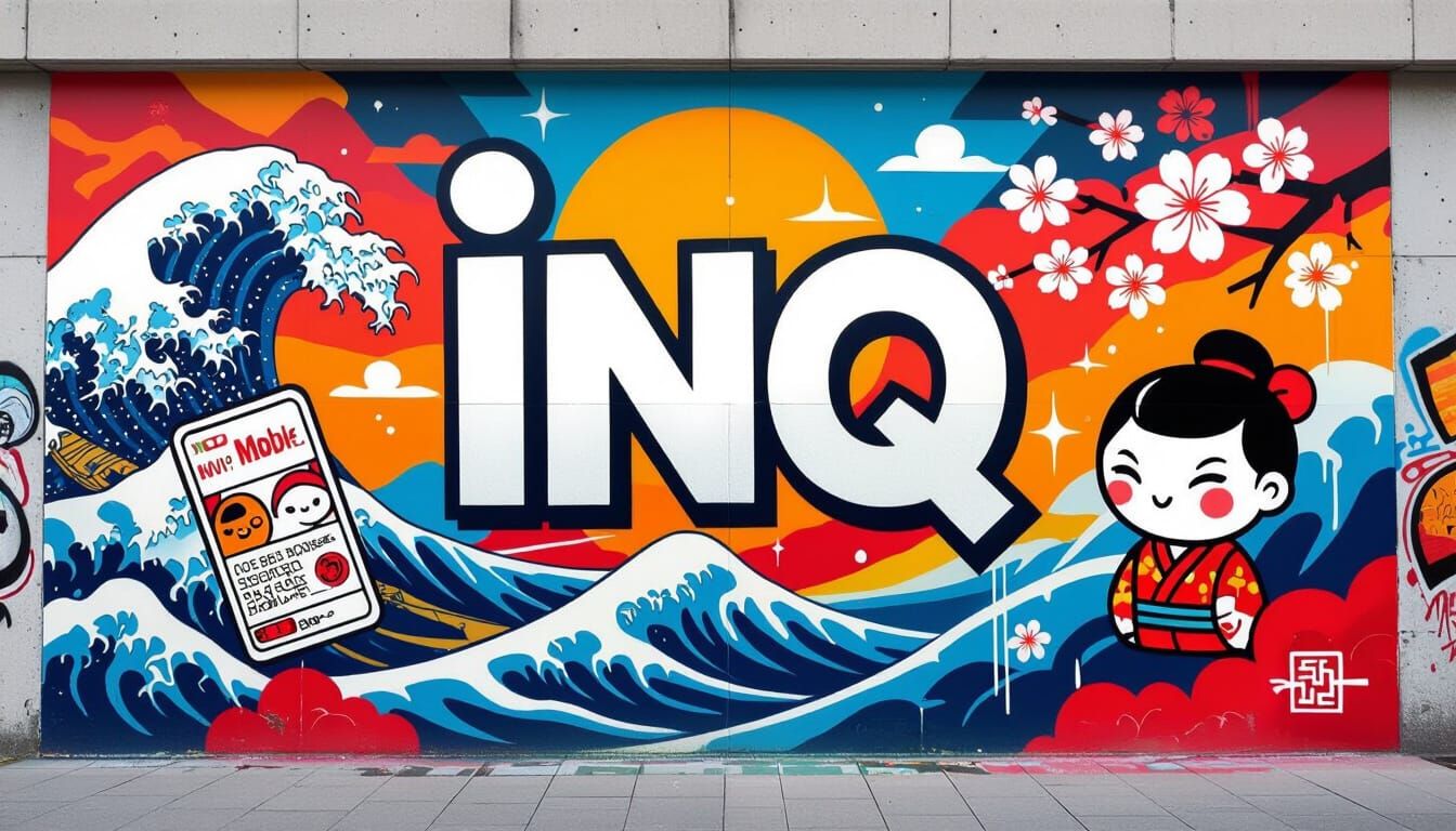 Graffiti Mural Fusion: INQ Mobile Meets Japanese Art
