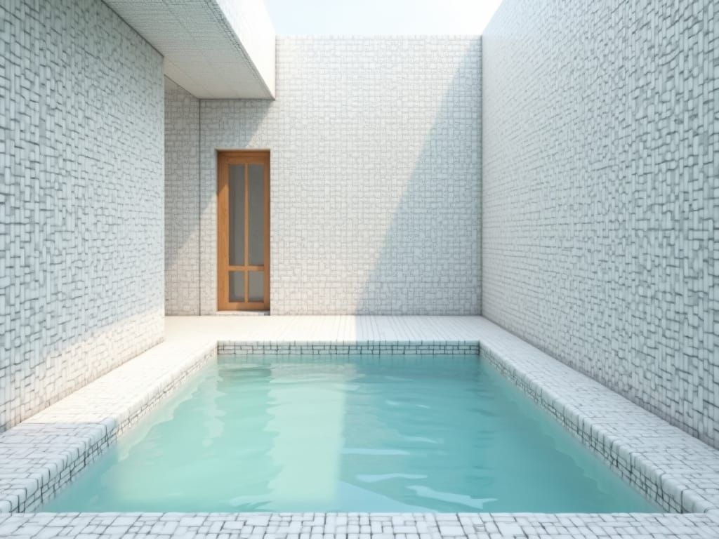 White Tiled Poolroom Liminal Space