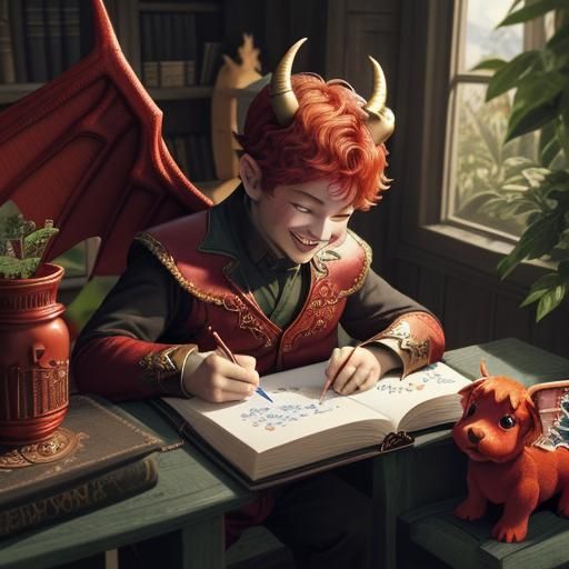 Geryon as a Child: Cute Fantasy Art