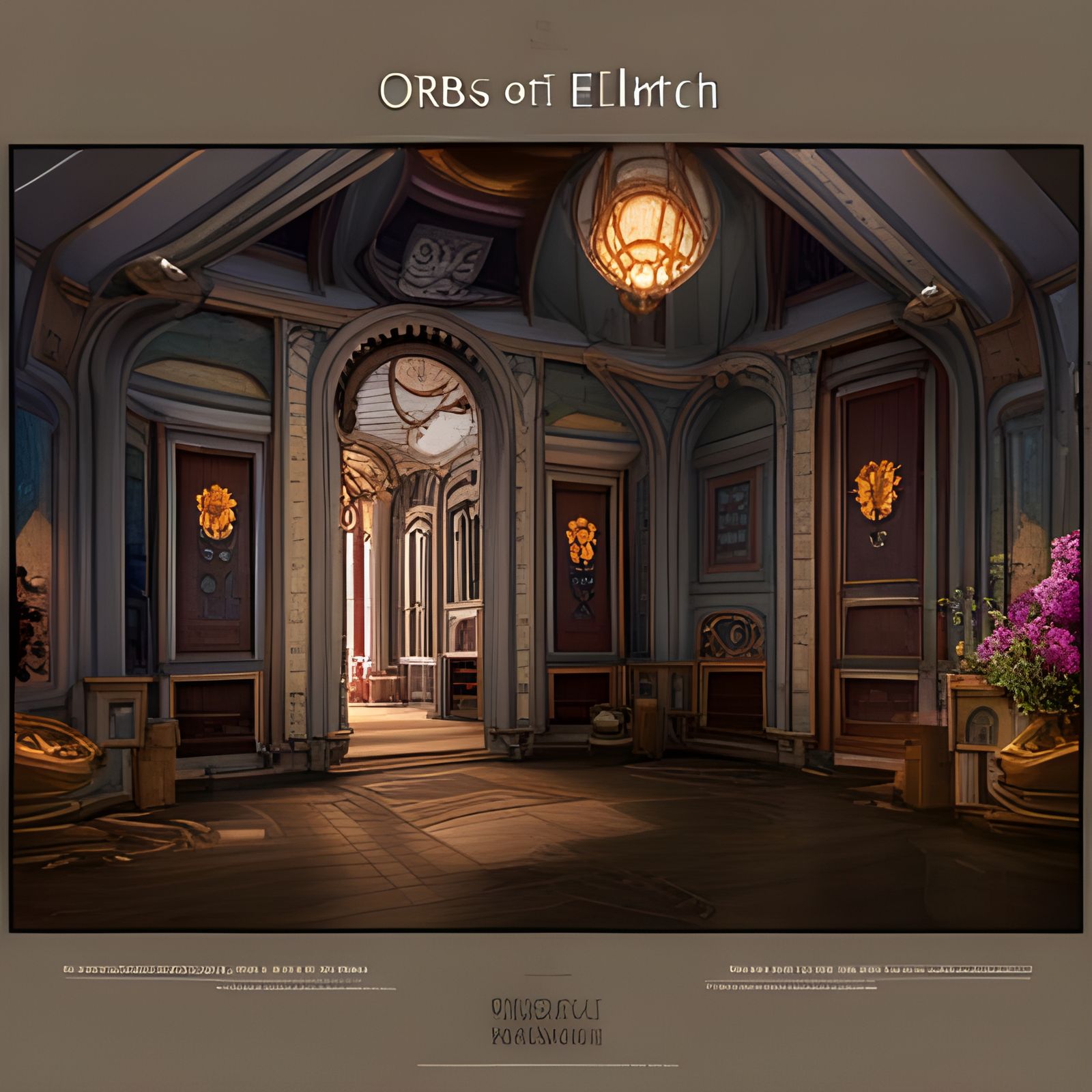 Luminous Orb of Night in Art Nouveau Style