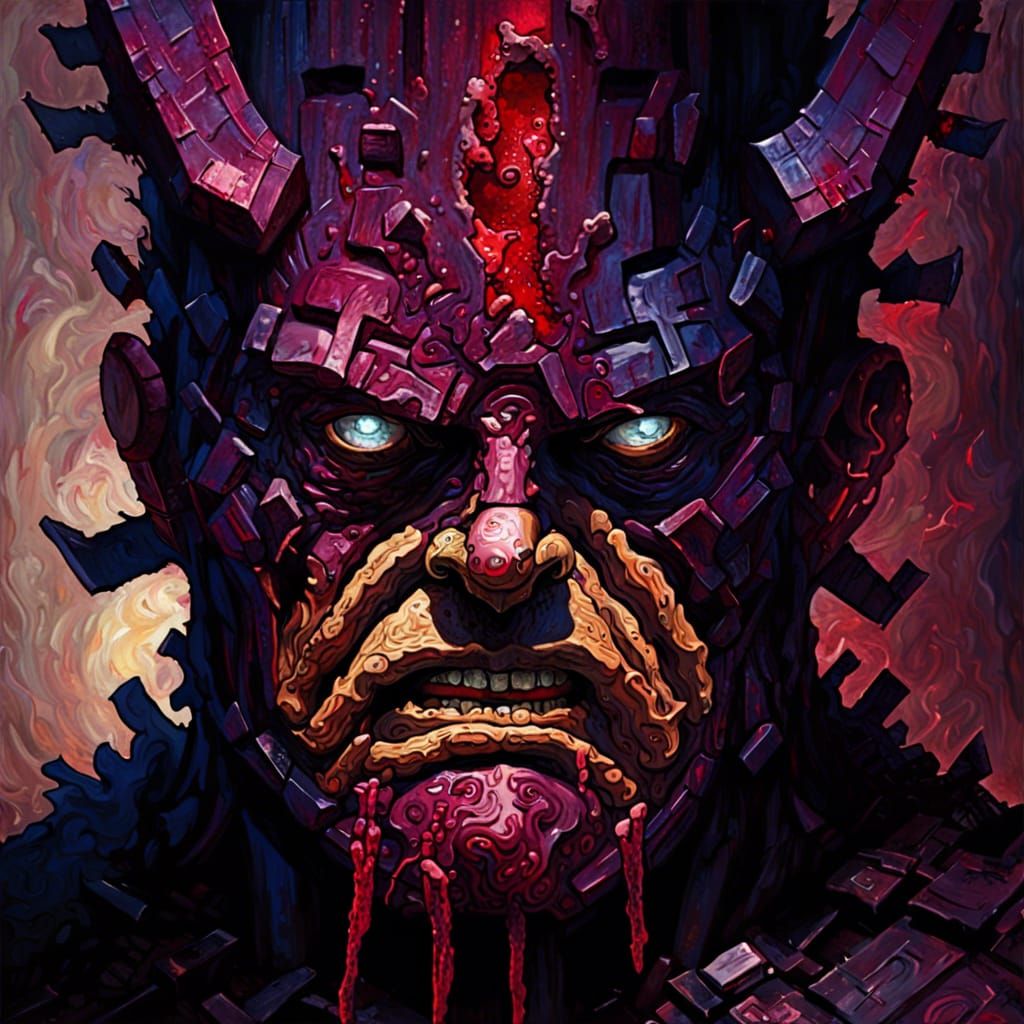 Creepy Galactus Portrait in Gothic Impressionist Style